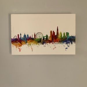 Wall art-London skyline colorful canvas